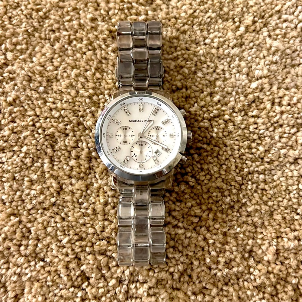 Michael kors watch with clear band